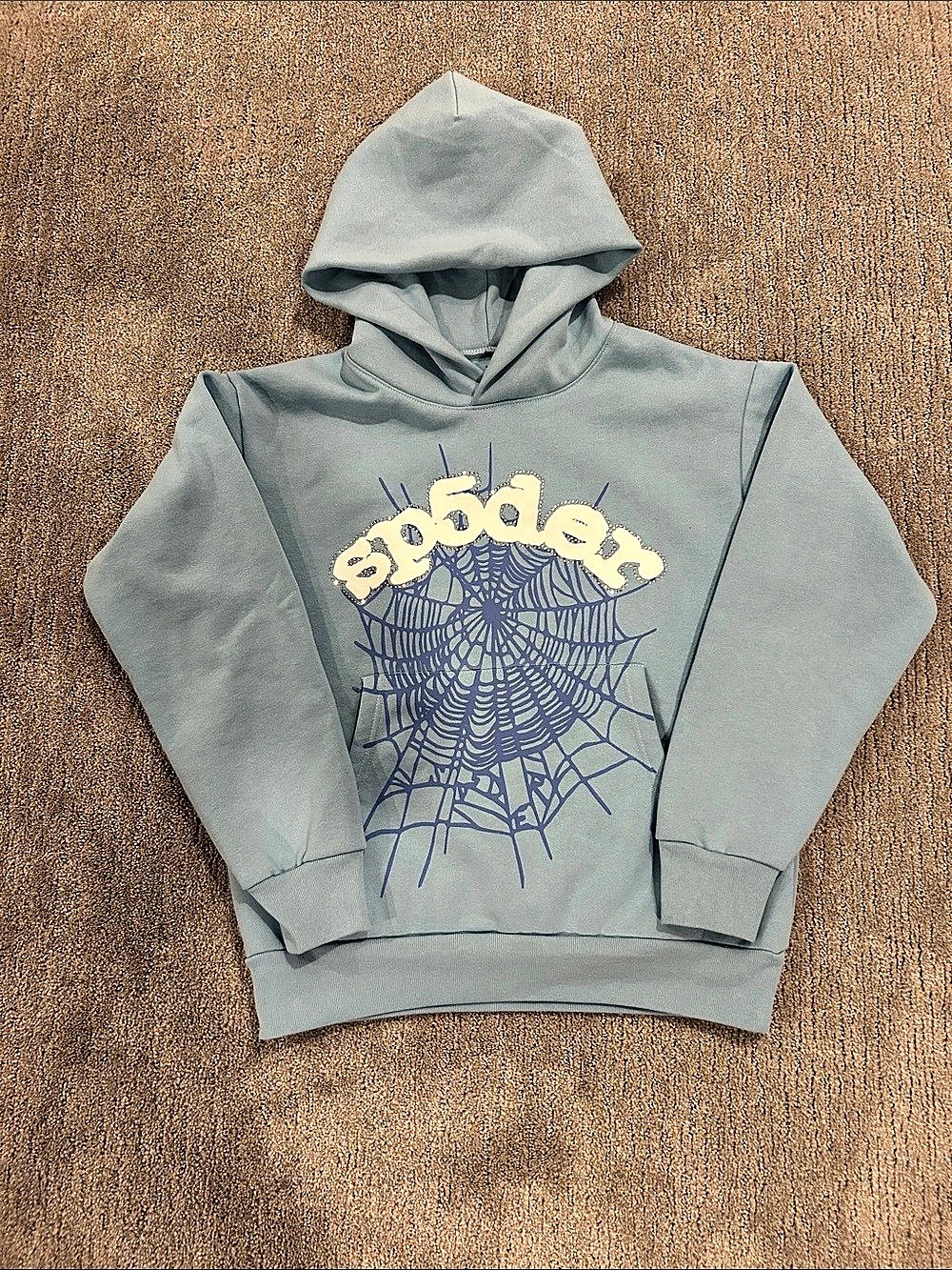 Spider hoodie light baby blue